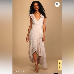 Blush Floral Wrap Maxi Dress